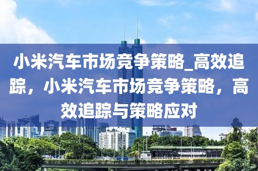小米汽車市場競爭策略_高效追蹤，小米汽車市場競爭策略，高效追蹤與策略應對