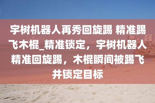 宇樹機器人再秀回旋踢 精準踢飛木棍_精準鎖定，宇樹機器人精準回旋踢，木棍瞬間被踢飛并鎖定目標