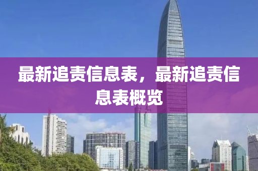 最新追責信息表，最新追責信息表概覽