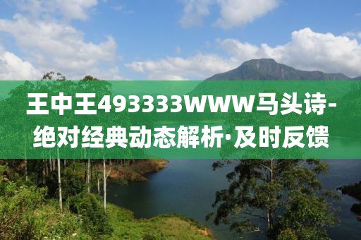 王中王493333WWW馬頭詩-絕對經(jīng)典動態(tài)解析·及時反饋