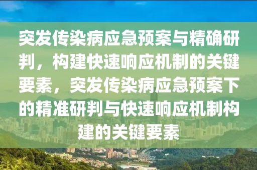 突發(fā)傳染病應(yīng)急預(yù)案與精確研判，構(gòu)建快速響應(yīng)機制的關(guān)鍵要素，突發(fā)傳染病應(yīng)急預(yù)案下的精準(zhǔn)研判與快速響應(yīng)機制構(gòu)建的關(guān)鍵要素