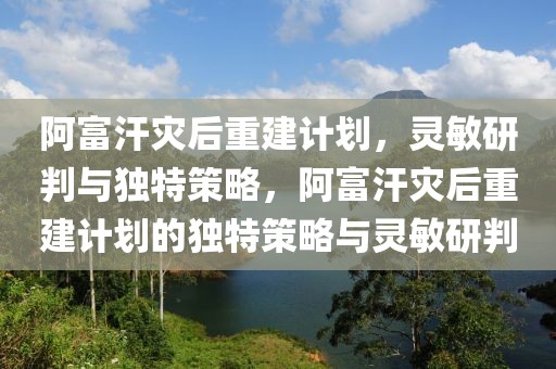 阿富汗災后重建計劃，靈敏研判與獨特策略，阿富汗災后重建計劃的獨特策略與靈敏研判