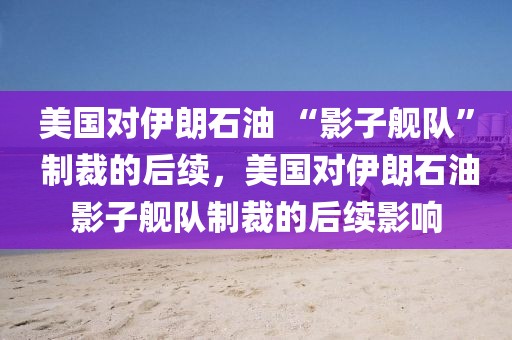 美國對伊朗石油 “影子艦隊” 制裁的后續(xù)，美國對伊朗石油影子艦隊制裁的后續(xù)影響
