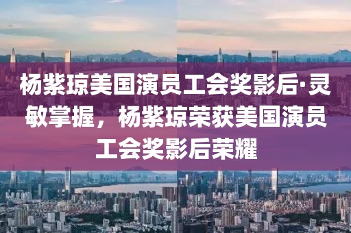 楊紫瓊美國演員工會獎影后·靈敏掌握，楊紫瓊榮獲美國演員工會獎影后榮耀
