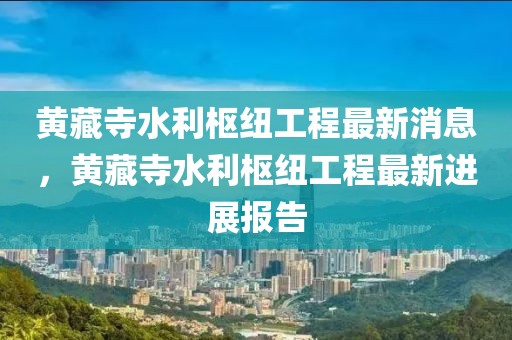 黃藏寺水利樞紐工程最新消息，黃藏寺水利樞紐工程最新進展報告