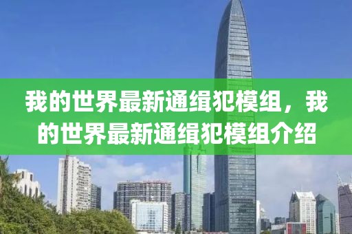 我的世界最新通緝犯模組，我的世界最新通緝犯模組介紹
