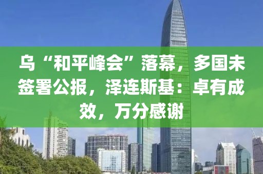 烏“和平峰會”落幕，多國未簽署公報，澤連斯基：卓有成效，萬分感謝