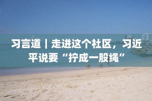 習(xí)言道｜走進(jìn)這個(gè)社區(qū)，習(xí)近平說要“擰成一股繩”
