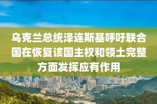 烏克蘭總統(tǒng)澤連斯基呼吁聯(lián)合國在恢復(fù)該國主權(quán)和領(lǐng)土完整方面發(fā)揮應(yīng)有作用