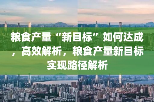 糧食產(chǎn)量“新目標”如何達成，高效解析，糧食產(chǎn)量新目標實現(xiàn)路徑解析