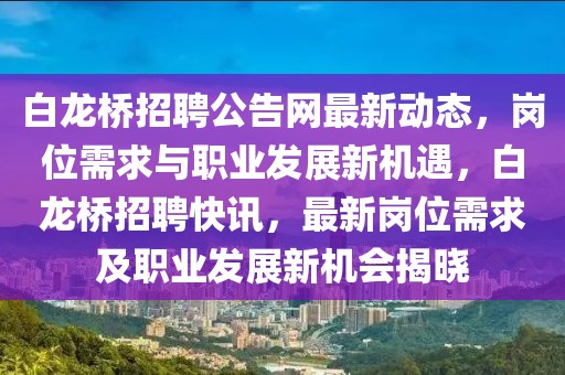 白龍橋招聘公告網(wǎng)最新動態(tài)，崗位需求與職業(yè)發(fā)展新機遇，白龍橋招聘快訊，最新崗位需求及職業(yè)發(fā)展新機會揭曉
