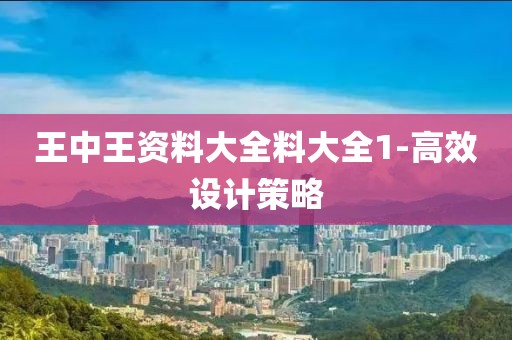 王中王資料大全料大全1-高效設(shè)計(jì)策略
