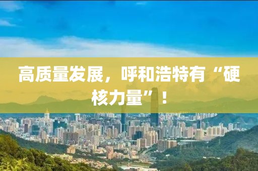 高質(zhì)量發(fā)展，呼和浩特有“硬核力量”！