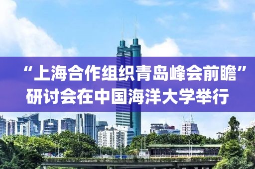 “上海合作組織青島峰會(huì)前瞻”研討會(huì)在中國(guó)海洋大學(xué)舉行