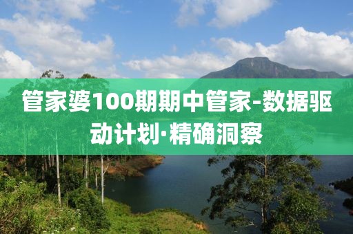 管家婆100期期中管家-數(shù)據(jù)驅(qū)動計劃·精確洞察