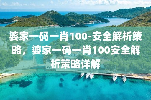 婆家一碼一肖100-安全解析策略，婆家一碼一肖100安全解析策略詳解