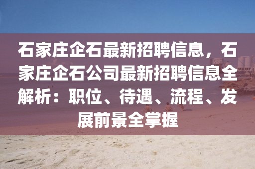 石家莊企石最新招聘信息，石家莊企石公司最新招聘信息全解析：職位、待遇、流程、發(fā)展前景全掌握