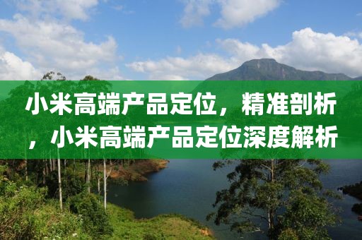 小米高端產(chǎn)品定位，精準剖析，小米高端產(chǎn)品定位深度解析