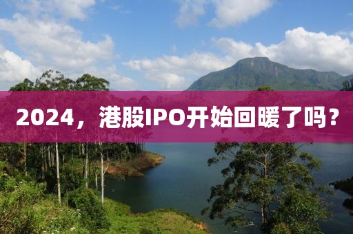 2024，港股IPO開始回暖了嗎？