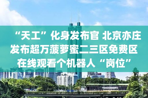 “天工”化身發(fā)布官 北京亦莊發(fā)布超萬(wàn)菠蘿蜜二三區(qū)免費(fèi)區(qū)在線觀看個(gè)機(jī)器人“崗位”