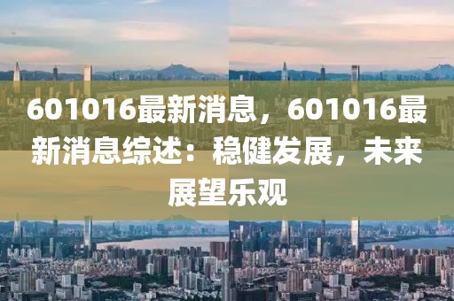601016最新消息，601016最新消息綜述：穩(wěn)健發(fā)展，未來展望樂觀