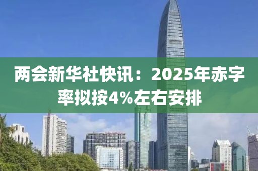 兩會新華社快訊：2025年赤字率擬按4%左右安排