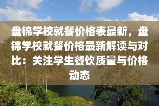 盤錦學(xué)校就餐價格表最新，盤錦學(xué)校就餐價格最新解讀與對比：關(guān)注學(xué)生餐飲質(zhì)量與價格動態(tài)