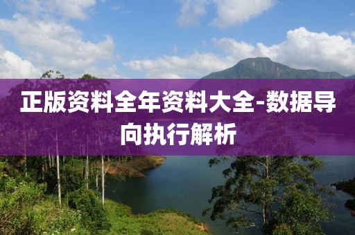 正版資料全年資料大全-數(shù)據(jù)導(dǎo)向執(zhí)行解析