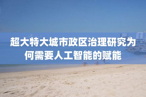 超大特大城市政區(qū)治理研究為何需要人工智能的賦能