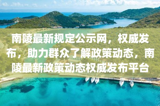 南陵最新規(guī)定公示網(wǎng)，權(quán)威發(fā)布，助力群眾了解政策動(dòng)態(tài)，南陵最新政策動(dòng)態(tài)權(quán)威發(fā)布平臺(tái)