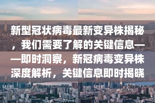 新型冠狀病毒最新變異株揭秘，我們需要了解的關(guān)鍵信息——即時(shí)洞察，新冠病毒變異株深度解析，關(guān)鍵信息即時(shí)揭曉