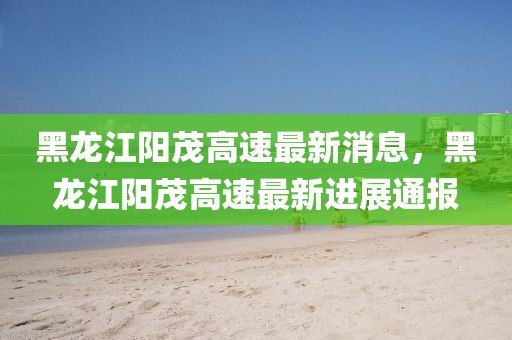 黑龍江陽茂高速最新消息，黑龍江陽茂高速最新進展通報