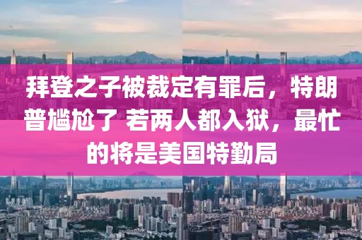 拜登之子被裁定有罪后，特朗普尷尬了 若兩人都入獄，最忙的將是美國特勤局