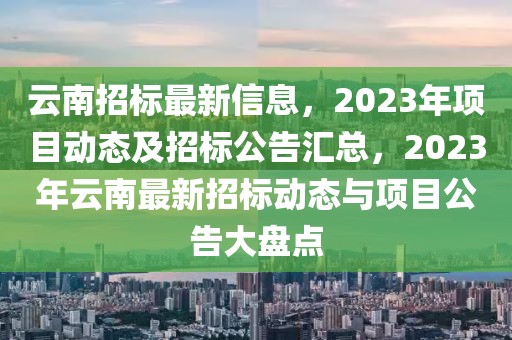 云南招標(biāo)最新信息，2023年項目動態(tài)及招標(biāo)公告匯總，2023年云南最新招標(biāo)動態(tài)與項目公告大盤點